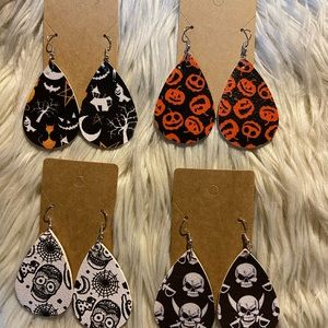 Halloween faux leather earrings